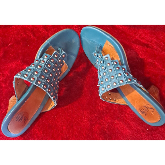 Söfft Clogs Wedges Sexy Gold Studded Pumps High Heels Women's Shoes Sz 7.5M - Picture 8 of 13